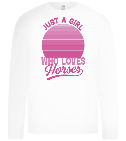 Just a Girl Who Loves Horses Design - Premium kids long sleeve t-shirt_WHITE_front