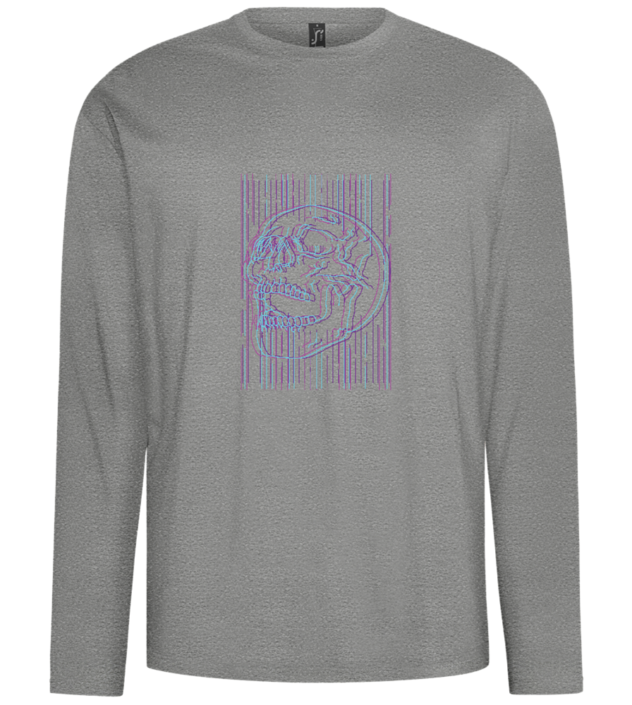 Neon Lines Skull Design - Comfort men's long sleeve t-shirt_ORION GREY_front