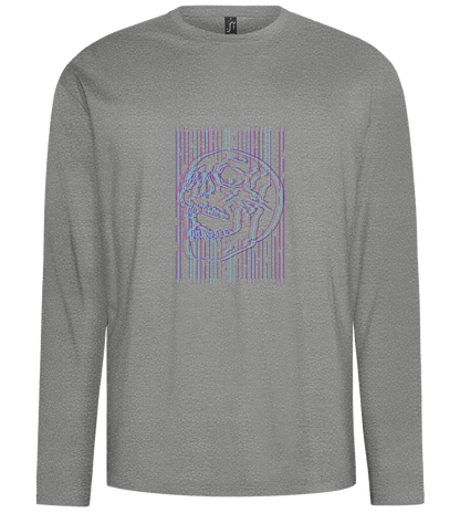 Neon Lines Skull Design - Comfort men's long sleeve t-shirt_ORION GREY_front