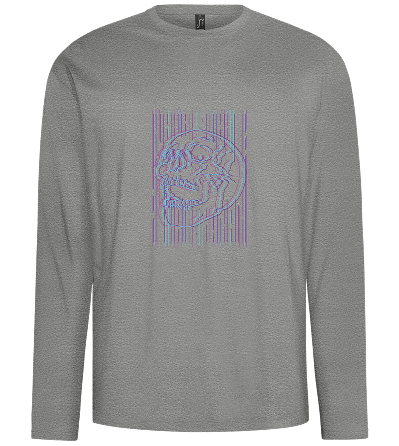 Neon Lines Skull Design - Comfort men's long sleeve t-shirt_ORION GREY_front