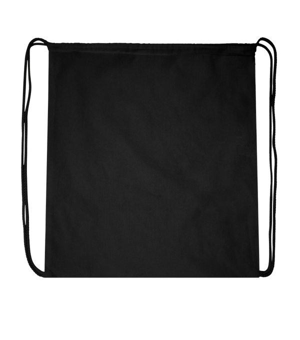Basic colored cotton drawstring bag_BLACK_front