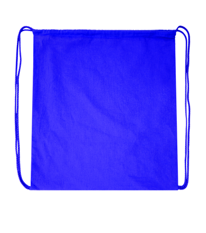 Basic large colored cotton drawstring bag_BLUE_front