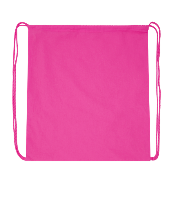Basic colored cotton drawstring bag_FUCHSIA_front