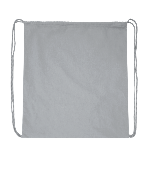 Basic colored cotton drawstring bag_GREY_front
