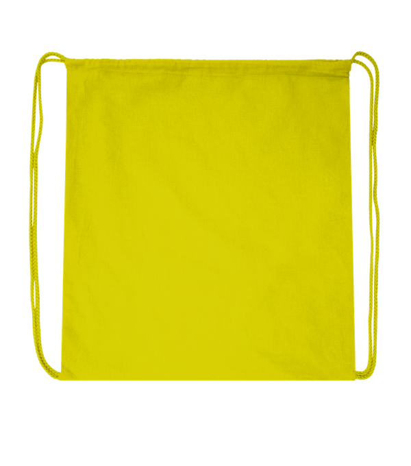 Basic colored cotton drawstring bag_LIME_front