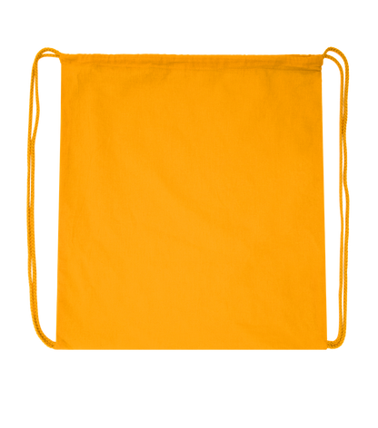 Basic large colored cotton drawstring bag_ORANGE_front