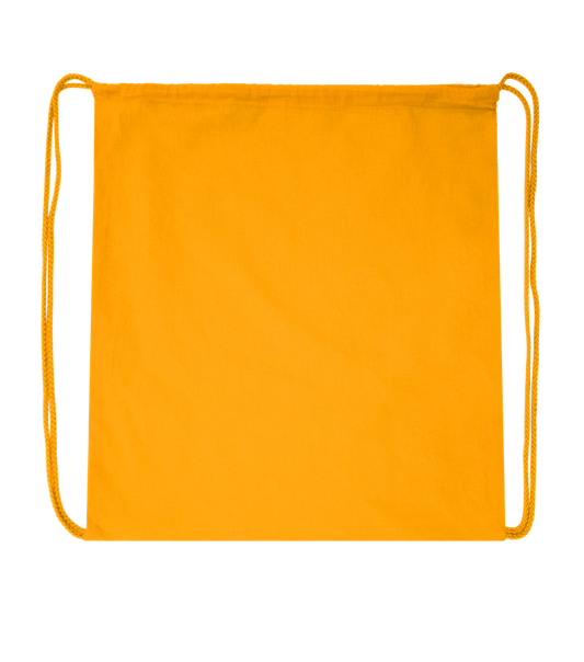 Basic large colored cotton drawstring bag_ORANGE_front