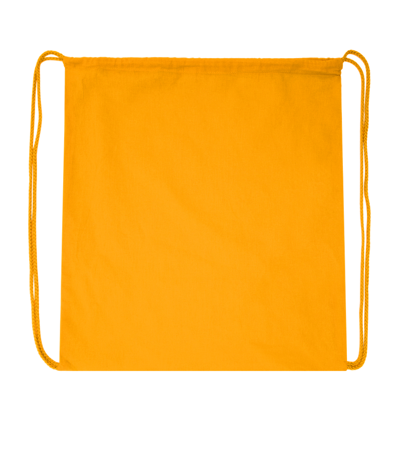 Basic large colored cotton drawstring bag_ORANGE_front