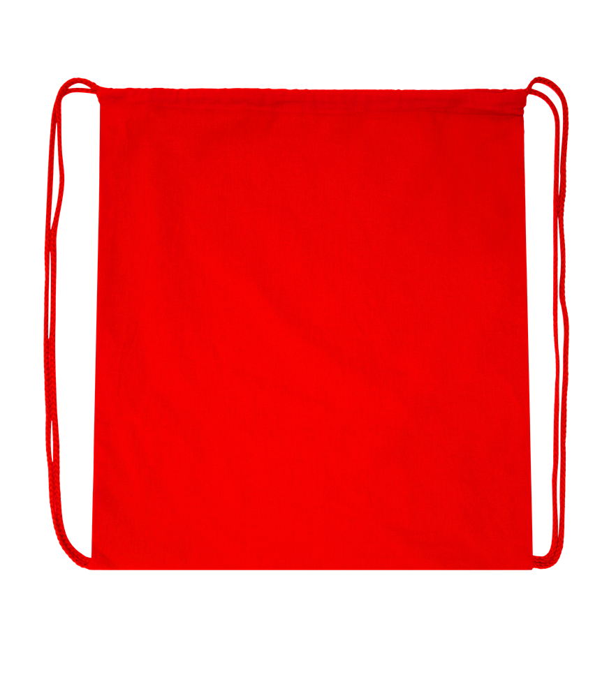 Basic large colored cotton drawstring bag_RED_front