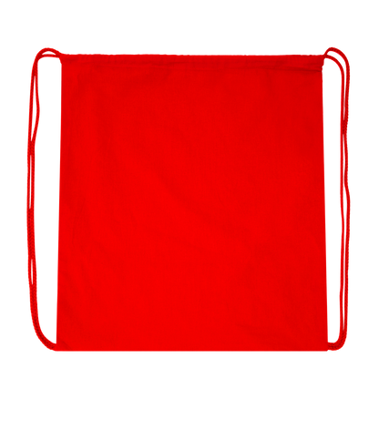 Basic large colored cotton drawstring bag_RED_front