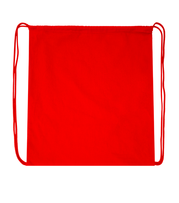 Basic colored cotton drawstring bag_RED_front