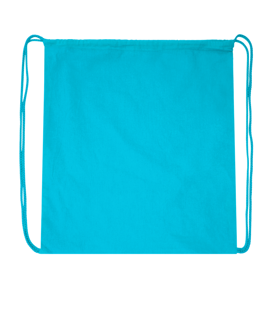 Basic large colored cotton drawstring bag_TURQUOISE_front