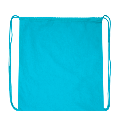 Basic large colored cotton drawstring bag_TURQUOISE_front