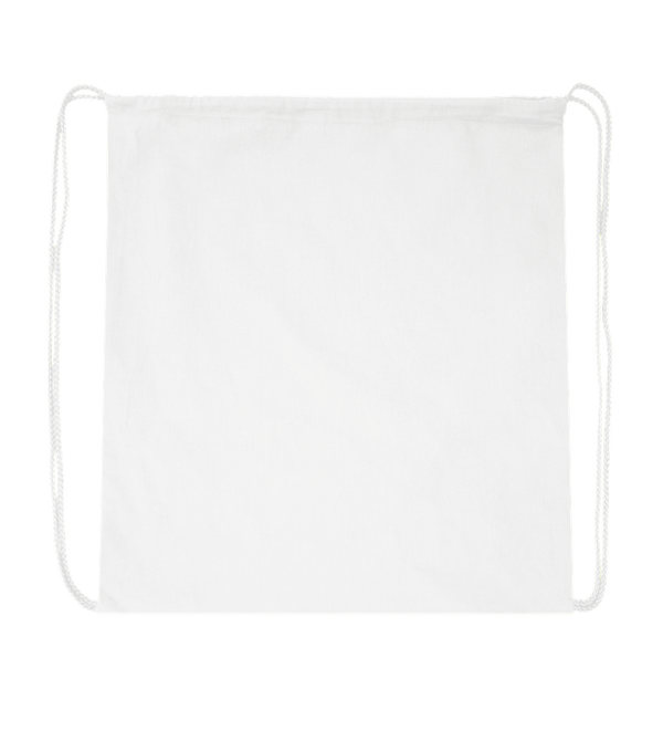 Basic colored cotton drawstring bag_WHITE_front