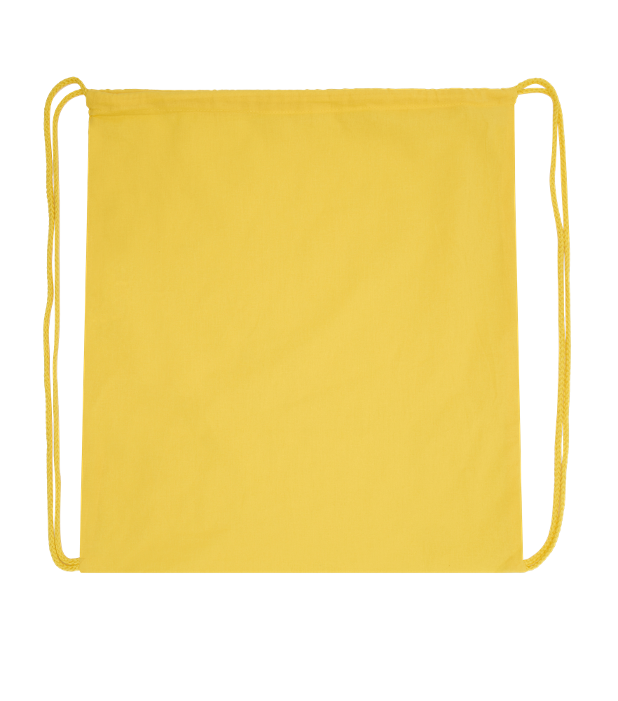 Basic large colored cotton drawstring bag_YELLOW_front