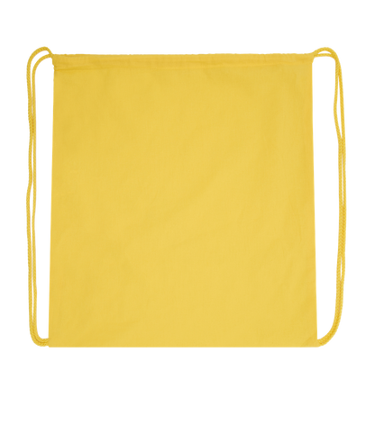 Basic large colored cotton drawstring bag_YELLOW_front