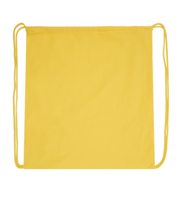 Basic colored cotton drawstring bag_YELLOW_front
