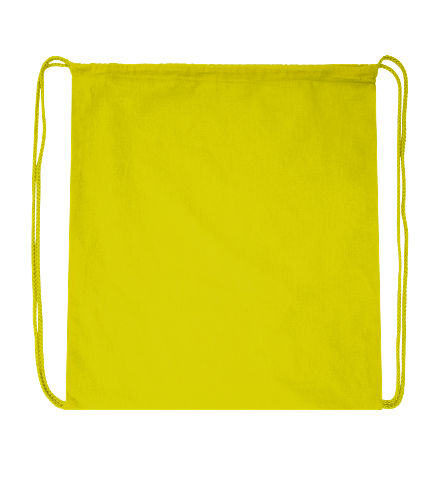 Basic large colored cotton drawstring bag_LIME_back