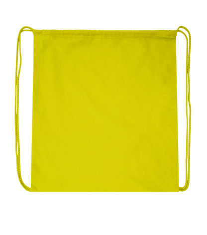 Basic large colored cotton drawstring bag_LIME_back