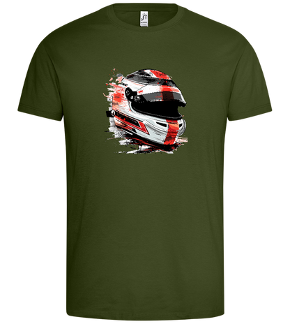 Painted F1 Helmet - Premium men's t-shirt_DARK KHAKI_front