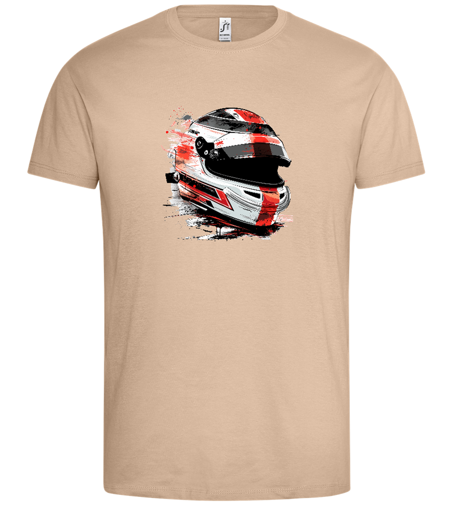 Painted F1 Helmet - Premium men's t-shirt_SAND_front