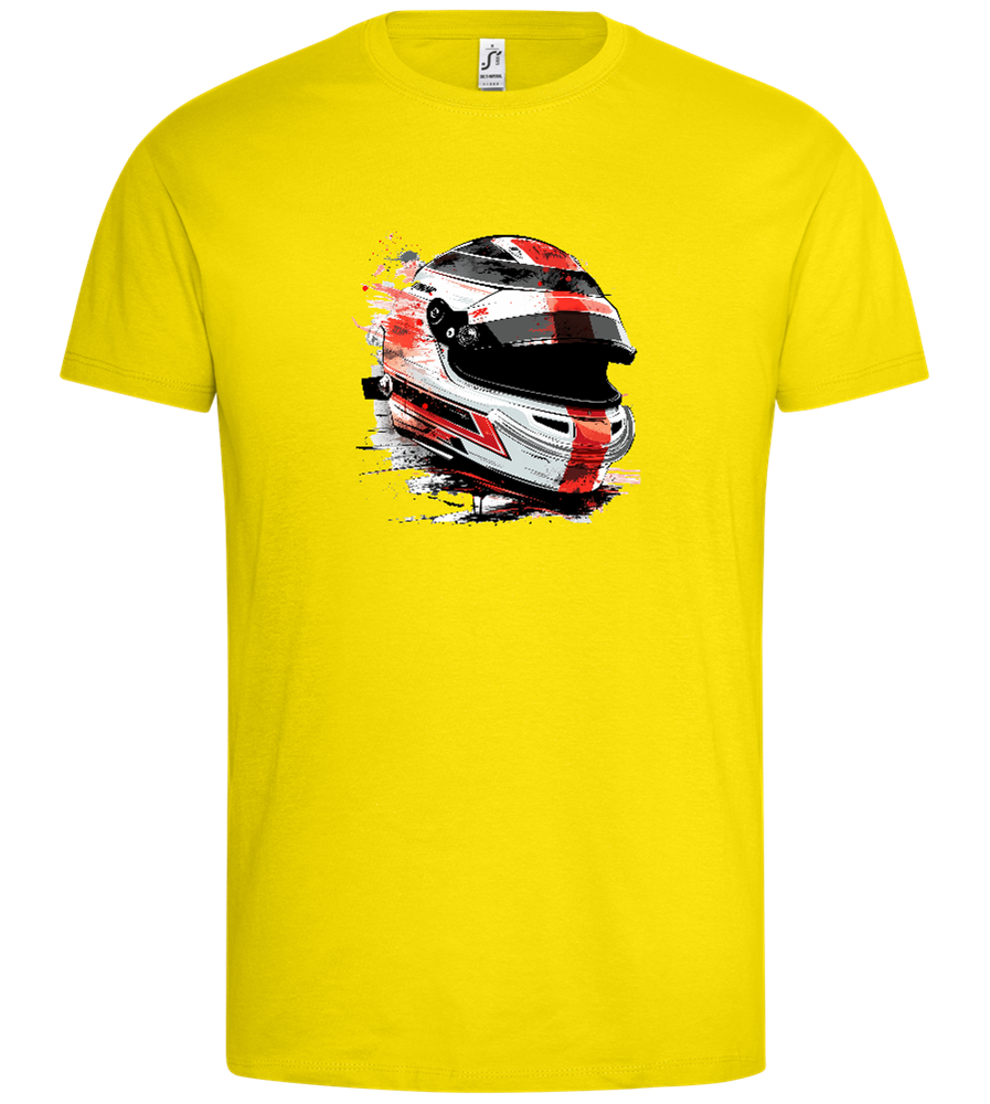 Painted F1 Helmet - Premium men's t-shirt_YELLOW_front