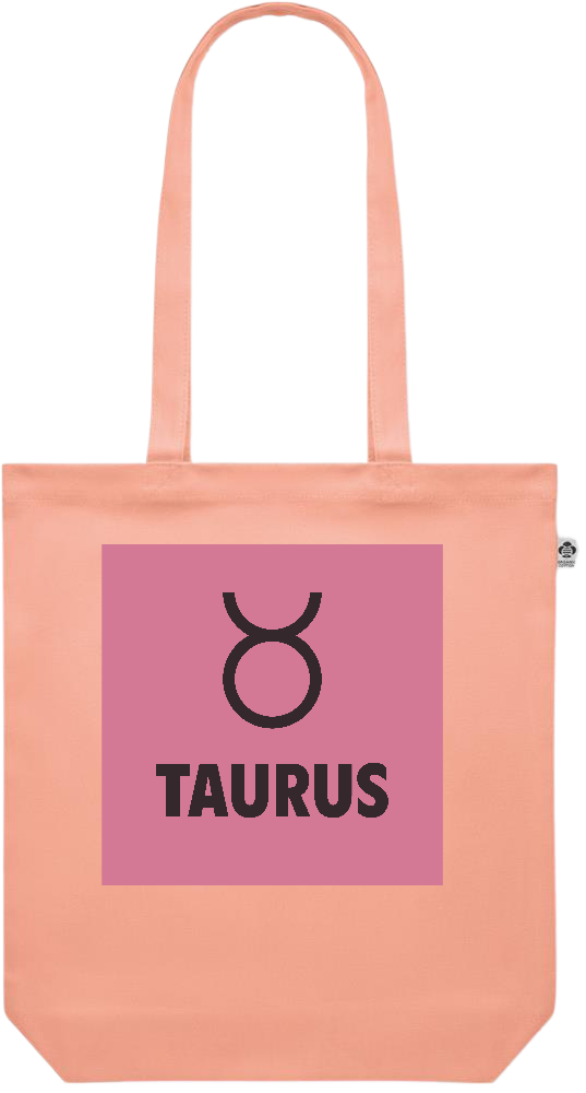 Zodiac Taurus Design - Premium colored organic canvas shopping bag_ORANGE_front