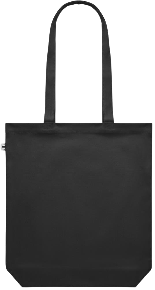 Zodiac Taurus Design - Premium colored organic canvas shopping bag_BLACK_back