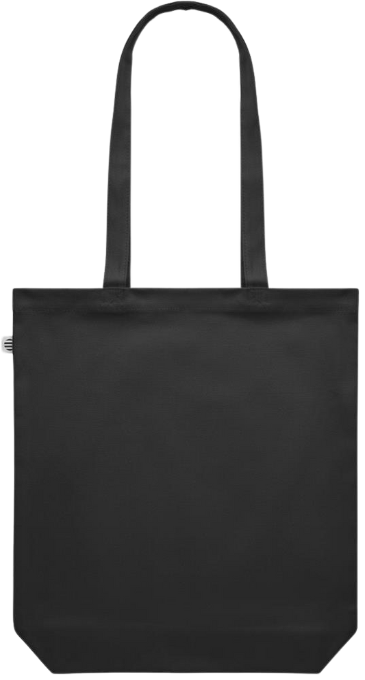 Zodiac Taurus Design - Premium colored organic canvas shopping bag_BLACK_back