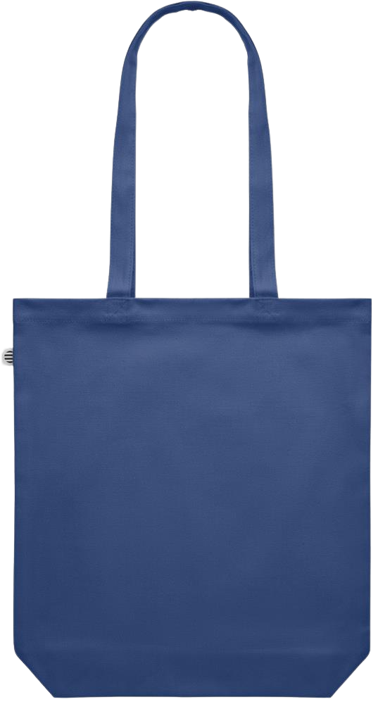 Zodiac Taurus Design - Premium colored organic canvas shopping bag_BLUE_back