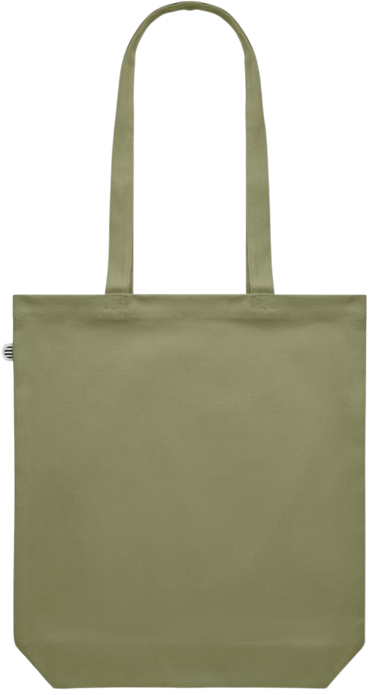 Zodiac Taurus Design - Premium colored organic canvas shopping bag_GREEN_back