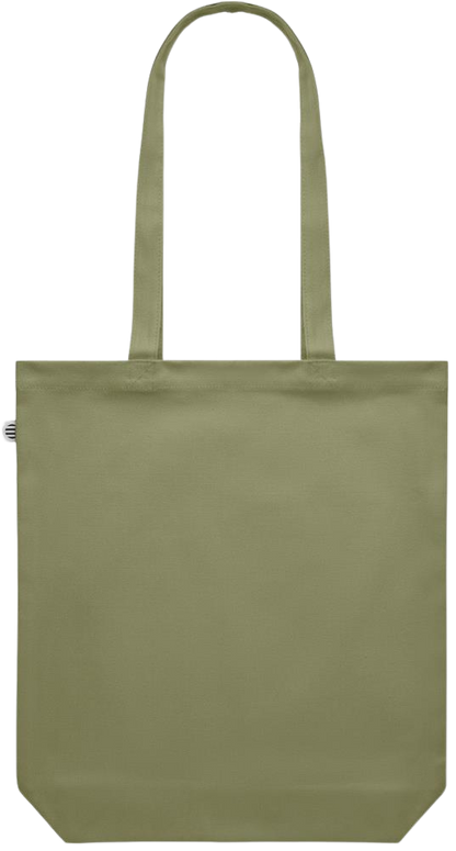 Zodiac Taurus Design - Premium colored organic canvas shopping bag_GREEN_back