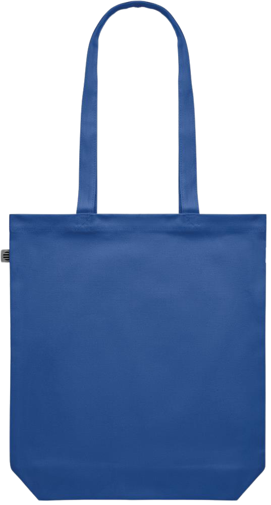 Zodiac Taurus Design - Premium colored organic canvas shopping bag_ROYAL BLUE_back