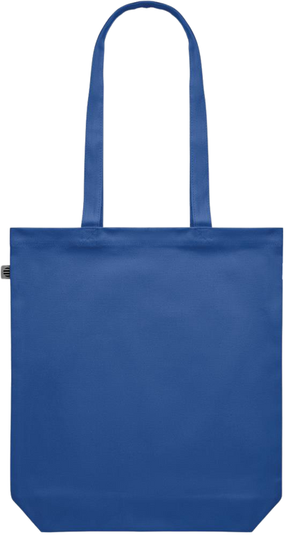 Zodiac Taurus Design - Premium colored organic canvas shopping bag_ROYAL BLUE_back