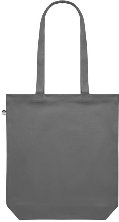 Zodiac Taurus Design - Premium colored organic canvas shopping bag_STONE GREY_back