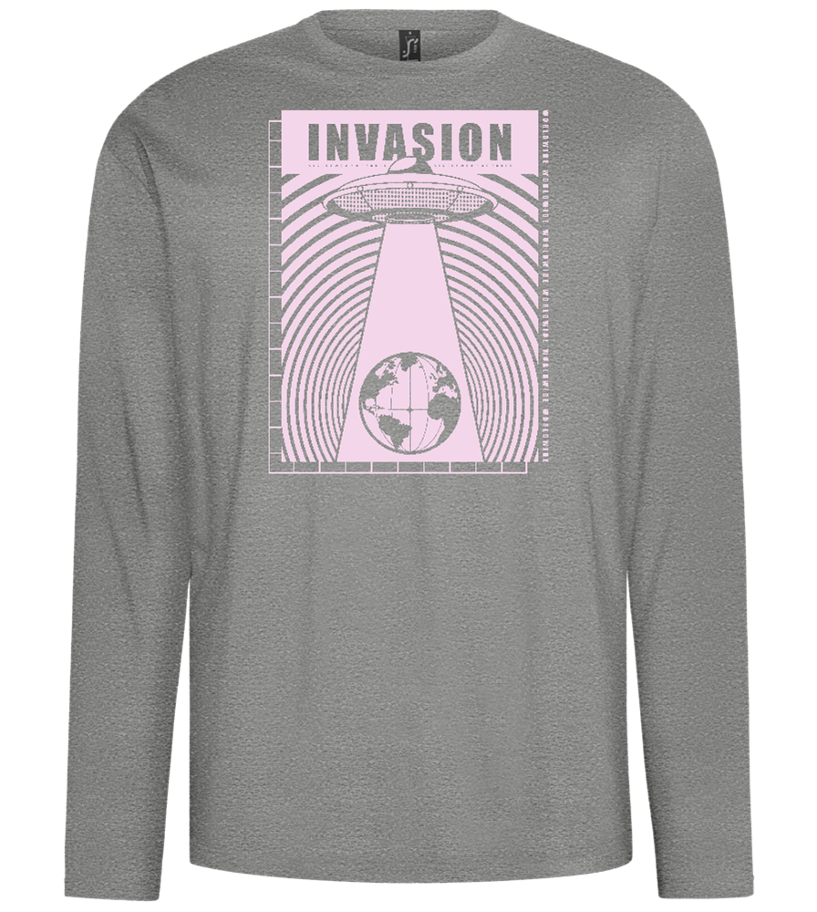 Invasion Ufo Design - Comfort men's long sleeve t-shirt_ORION GREY_front