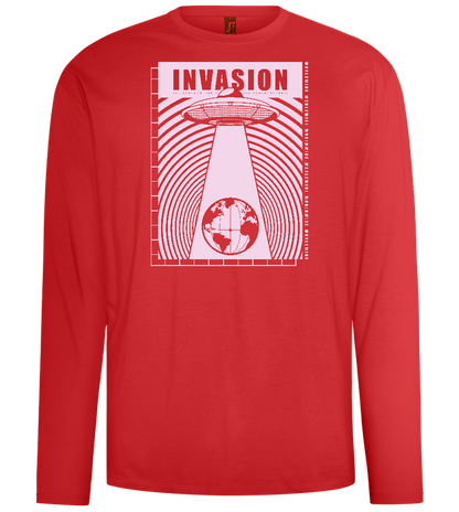 Invasion Ufo Design - Comfort men's long sleeve t-shirt_RED_front