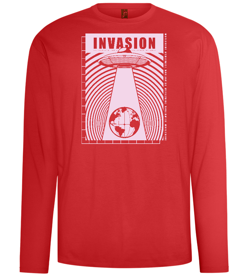 Invasion Ufo Design - Comfort men's long sleeve t-shirt_RED_front