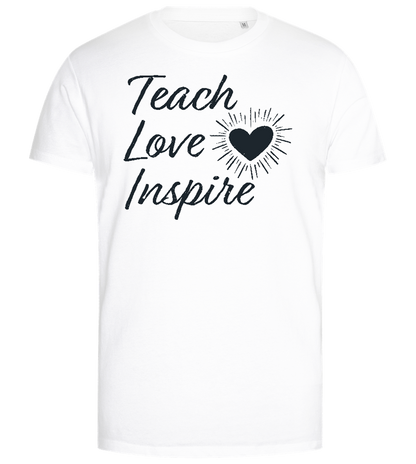 Teach Love Inspire Heart Design - Premium men's close fitting t-shirt_WHITE_front