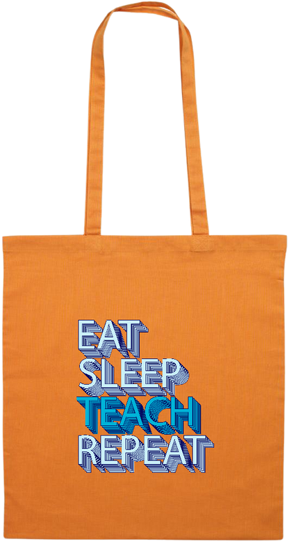 Eat Sleep Teach Repeat Design - Premium colored cotton tote bag_ORANGE_front