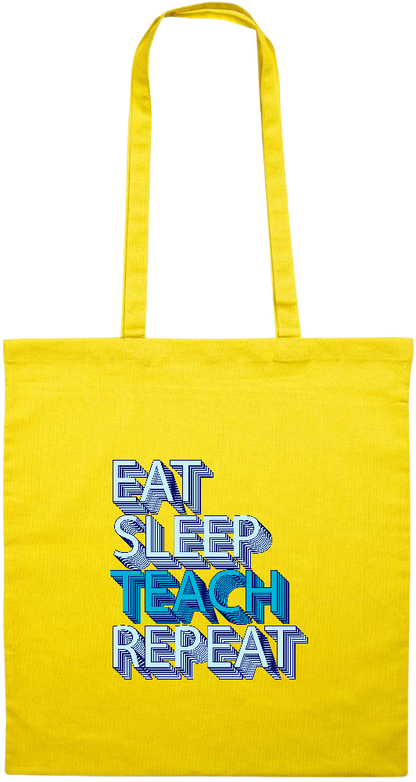 Eat Sleep Teach Repeat Design - Premium colored cotton tote bag_YELLOW_front