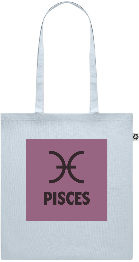 Zodiac Pisces Design - Recycled cotton colored shopping bag_BABY BLUE_front