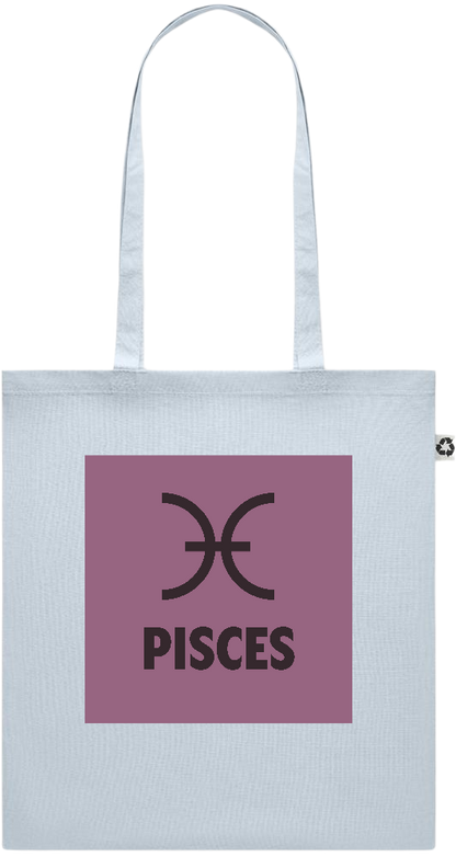 Zodiac Pisces Design - Recycled cotton colored shopping bag_BABY BLUE_front