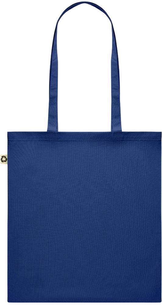 Zodiac Pisces Design - Recycled cotton colored shopping bag_BLUE_back