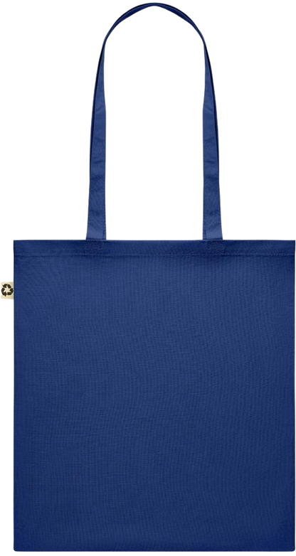 Zodiac Pisces Design - Recycled cotton colored shopping bag_BLUE_back