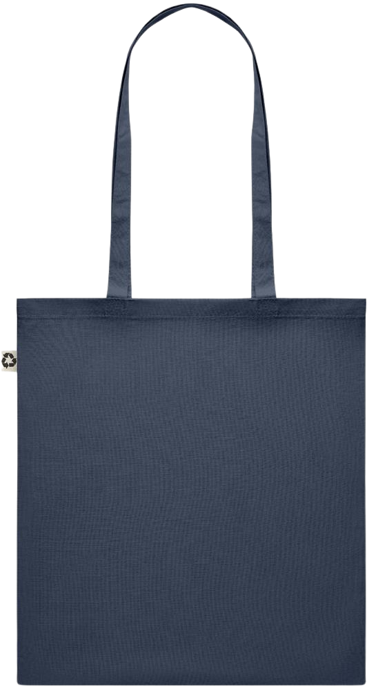 Zodiac Pisces Design - Recycled cotton colored shopping bag_FRENCH NAVY_back