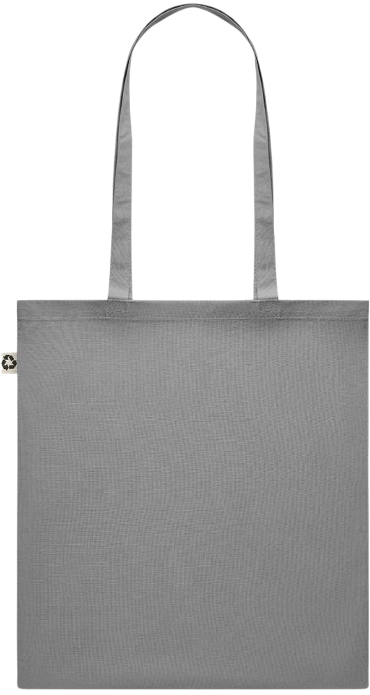 Zodiac Pisces Design - Recycled cotton colored shopping bag_STONE GREY_back