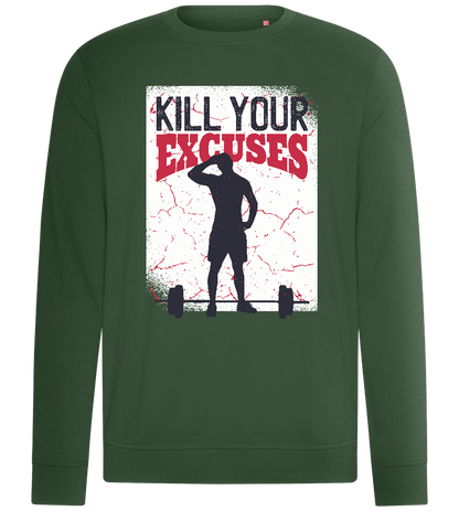 Kill Your Excuses Design - Comfort unisex sweater_GREEN BOTTLE_front