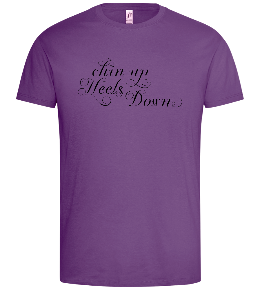 Chin Up Heels Down Design - Premium men's t-shirt_LIGHT PURPLE_front