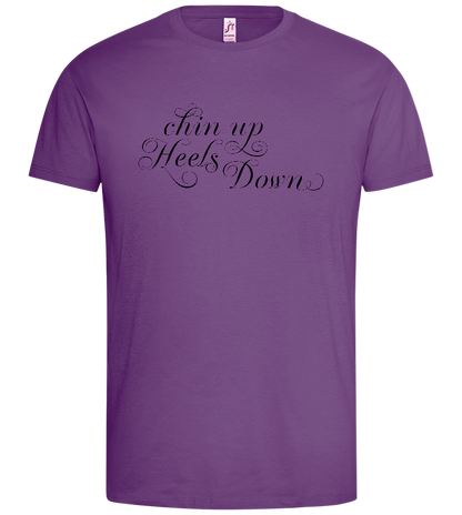 Chin Up Heels Down Design - Premium men's t-shirt_LIGHT PURPLE_front